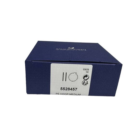 Swarovski Sommerset Medium hoop earrings White, Rhodium plated - Picture 8 of 8